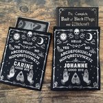Personalizzato gotico Sun Moon Skeleton Ouija Board Button Book Sleeve Protector con nome Spooky Birthday Halloween Gift per gli amanti dei topi di biblioteca Ouija
