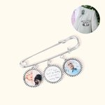 Broche de Revers avec Photo et Mots Personnalisés Broche de Bouquet Cadeau de Mariage et de Fin d'Études