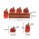 Personalised Halloween Wooden 1-20 Cute Face Pumpkin Names Decoration with Base Desk Home Decor Halloween Gift for Family Friend