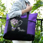Personalizada Nacimiento Flor Estetoscopio Grande Bolsa de Tote con Nombre Graduación Médica Apreciación Regalo para Enfermera Médico Personal Médico