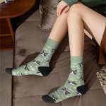 Personalized Multi-color Cute Paw Dog Cat Portrait Socks with Name Christmas Birthday Gift for Pet Lover
