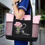 Personalizada Nacimiento Flor Estetoscopio Grande Bolsa de Tote con Nombre Graduación Médica Apreciación Regalo para Enfermera Médico Personal Médico