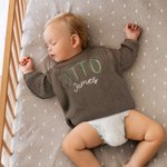 Maglione personalizzato in 100% cotone con nome ricamato Regalo di compleanno autunnale per neonati e nuovi genitori