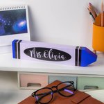 Personalised Teacher Wooden Crayon Desk Sign Name Plate Appreciation Gift