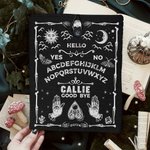Personalizzato gotico Sun Moon Skeleton Ouija Board Button Book Sleeve Protector con nome Spooky Birthday Halloween Gift per gli amanti dei topi di biblioteca Ouija