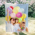 Personalized Simple 1-9 Photos Collage Soft Blanket Home Decor Housewarming Anniversary Gift for Family Friend