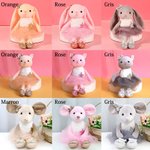 Peluche Ballerine Personnalisée avec Nom Pailleté Jouet Lapin Chat Souris Cadeau Anniversaire pour Fille Amatrice de Ballet