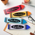 Personalised Teacher Wooden Crayon Desk Sign Name Plate Appreciation Gift