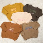 Maglione personalizzato in 100% cotone con nome ricamato Regalo di compleanno autunnale per neonati e nuovi genitori