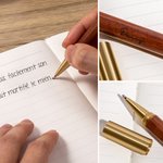 Cahier A5 en Cuir PU Personnalisé avec Nom et Fleur de Naissance Gravés Carnet avec Stylo en Bois Cadeau Anniversaire Noël pour Professeur Élève