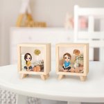 Personalizzati personaggi dei cartoni animati nascita fiore legno chiaro salvadanaio con nome Natale regalo di compleanno per ragazzi ragazze