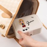 Personalised Portable Y2K Cartoon Character Leather Jewellery Box with Name Birthday Mother's Day Accessory Gift for Women Girls