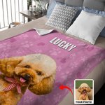 Pittura ad olio personalizzata Cat Dog Pet Portrait Paw Prints Soft Throw Blanket with Name Home Decor Christmas Birthday Gift for Pet Lovers