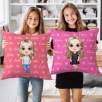 Personalisierte niedlichen Cartoon Charakter Name Throw Kissen Abdeckung Home Decor Geburtstag Weihnachten Geschenk für Mädchen Jungen