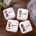 Personalised Portable Y2K Cartoon Character Leather Jewellery Box with Name Birthday Mother's Day Accessory Gift for Women Girls