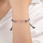 Personalized Minimalist Adjustable 1-8 Birth Flower Waxed Line Bracelet Charm Jewelry Birthday Christmas Gift for Women