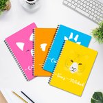 Cuaderno Personalizado Colorido Animal con Texto Doble Cara Patrón y Cola Cuaderno A5 Cumpleaños Vacaciones Regalo de Oficina para Estudiante Personal