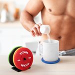 Personalised 3D Printed Non-slip Mixed Colour Bumper Plates Shape Coasters Set of 5 Funny Birthday Gift for Gym Weightlifting Fitness Enthusiasts