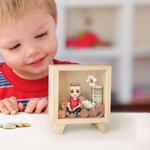 Personalizzati personaggi dei cartoni animati nascita fiore legno chiaro salvadanaio con nome Natale regalo di compleanno per ragazzi ragazze