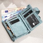 Portefeuille Tri-Plié Personnalisé avec Signe Astrologique et Nom Style Incarnation de Zodiaque et Étoiles Cadeau Anniversaire Noël pour Femme