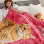 Pittura ad olio personalizzata Cat Dog Pet Portrait Paw Prints Soft Throw Blanket with Name Home Decor Christmas Birthday Gift for Pet Lovers