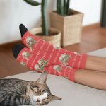Calzini personalizzati multicolore con foto di cani e gatti con nome, regalo di compleanno per gli amanti degli animali.