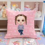 Personalisierte niedlichen Cartoon Charakter Name Throw Kissen Abdeckung Home Decor Geburtstag Weihnachten Geschenk für Mädchen Jungen