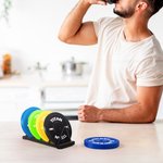 Personalised 3D Printed Non-slip Mixed Colour Bumper Plates Shape Coasters Set of 5 Funny Birthday Gift for Gym Weightlifting Fitness Enthusiasts