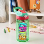 Borraccia da 475ml personalizzata con design brillante doodle floreale paisley con maniglia e cannuccia in silicone regalo compleanno per bambini