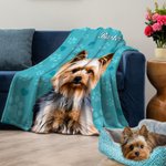 Pittura ad olio personalizzata Cat Dog Pet Portrait Paw Prints Soft Throw Blanket with Name Home Decor Christmas Birthday Gift for Pet Lovers