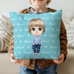 Personalisierte niedlichen Cartoon Charakter Name Throw Kissen Abdeckung Home Decor Geburtstag Weihnachten Geschenk für Mädchen Jungen