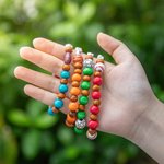 Personalizada Multicolor Baloncesto Béisbol Deporte Pulsera elástica de cuentas con nombre Deportes Fiesta Equipo Regalo para los amantes del deporte