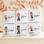 Personalised Portable Y2K Cartoon Character Leather Jewellery Box with Name Birthday Mother's Day Accessory Gift for Women Girls