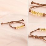 Personalized Minimalist Adjustable 1-8 Birth Flower Waxed Line Bracelet Charm Jewelry Birthday Christmas Gift for Women