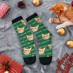 Calzini personalizzati multicolore con foto di cani e gatti con nome, regalo di compleanno per gli amanti degli animali.