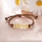 Bracelet Ajustable Personnalisé avec 1-8 Breloques Fleur de Naissance Style Minimaliste Bijoux Anniversaire Noël Cadeau pour Femme