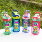 Borraccia da 475ml personalizzata con design brillante doodle floreale paisley con maniglia e cannuccia in silicone regalo compleanno per bambini