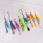 Personalisierte niedlichen Bären Perlen Charme Lanyard mit 3D gedruckt Name Telefon Tasche Zubehör Geburtstag Jahrestag Geschenk für Mädchen