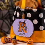 Personnalisé Personnage Cartoon Pumpkin Halloween panier en bois avec initiale Spooky Season Trick or Treat Cadeau pour enfants