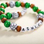 Personalizada Multicolor Baloncesto Béisbol Deporte Pulsera elástica de cuentas con nombre Deportes Fiesta Equipo Regalo para los amantes del deporte