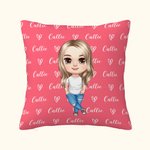 Personalisierte niedlichen Cartoon Charakter Name Throw Kissen Abdeckung Home Decor Geburtstag Weihnachten Geschenk für Mädchen Jungen