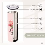 Personalized Stethoscope Birth Flower Bouquet Name 20oz Skinny Tumbler with Straw Appreciation Graduation Gift for Nurse Doctor Medical Staff