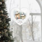 Personalisierte ich wünschte, Sie lebte nebenan Herz Keramik Weihnachtsschmuck mit Namen Thanksgiving Weihnachtsdekoration Geschenk für beste Freunde