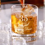 Personalizado Moderno Minimalista Jubilación Años 10oz Grabado Old Fashioned Whisky Rocks Glass con Nombre Regalo de jubilación para los hombres amant