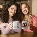 Personalised I Wish You Lived Next Door Ceramic Coffee Mug with Photo and Name Friendship Long Distance Gift for Friends Couple