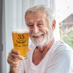 Gepersonaliseerd Modern Minimalistisch Pensioen Jaren 16oz Highball Bier Pint Glazen met Naam Pensioen Gift voor Mannen Likeurliefhebbers