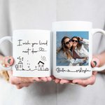 Personalised I Wish You Lived Next Door Ceramic Coffee Mug with Photo and Name Friendship Long Distance Gift for Friends Couple