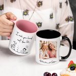 Personalised I Wish You Lived Next Door Ceramic Coffee Mug with Photo and Name Friendship Long Distance Gift for Friends Couple
