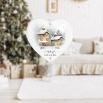 Personalisierte ich wünschte, Sie lebte nebenan Herz Keramik Weihnachtsschmuck mit Namen Thanksgiving Weihnachtsdekoration Geschenk für beste Freunde