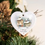 Personalisierte ich wünschte, Sie lebte nebenan Herz Keramik Weihnachtsschmuck mit Namen Thanksgiving Weihnachtsdekoration Geschenk für beste Freunde